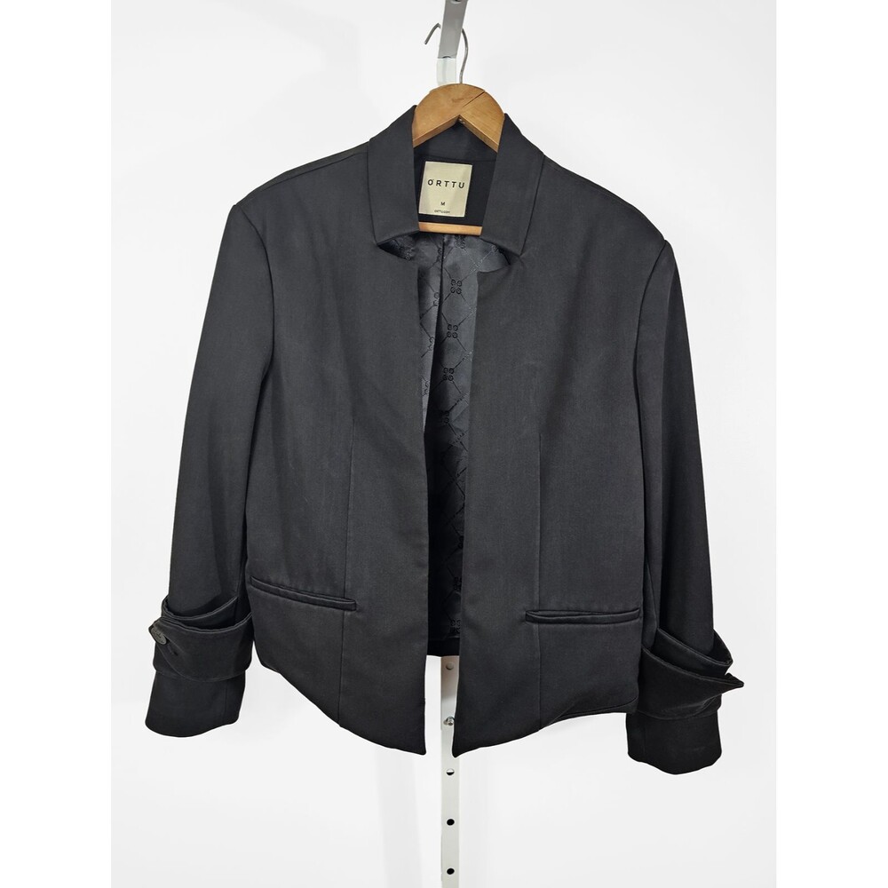 ORTTU Medium Black Men's Star Jacket Blazer Damaged